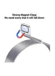 Gennext Magnetic Clasp Metal Strap For Apple iWatch Series 8/7/6/5/4/3/2/1/SE/Ultra, 49mm 42mm 44mm 45mm, Silver