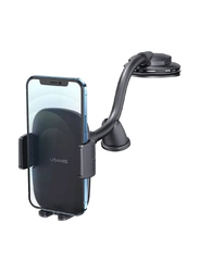 Usams Universal Car Center Console Mount Retractable Phone Holder, Black