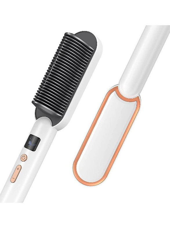 Gennext Straightening Stick with Built-in Comb with Multifunctional Styling, Adjustable Temperature and Anti-Scalding, Fast and Uniform Heating, White