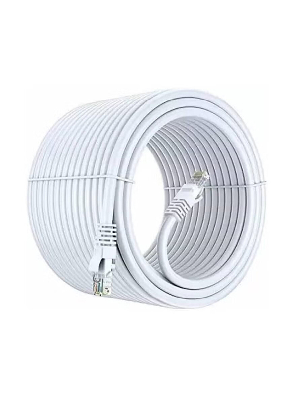 Gennext 15 Meters Cat 6 Full Copper RJ45 Cable, Ethernet to RJ45 for Computer LAN Network, White