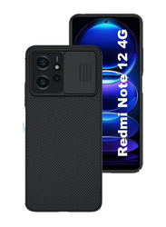 Gennext Xiaomi Redmi Note 12 4G Anti Fingerprint Soft Delicate Slide Camera Lens Protection PC & TPU Frame Bumper Mobile Phone Case Cover, Black