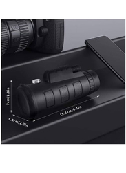 12x50 High Definition HD Long Range High-Quality Telescope with Phone Clip Tripod, Black