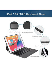 Gennext Wireless English Keyboard Folio Case Cover with Trackpad for Apple iPad Pro/8th/7th 2020/2019 10.5 inch, Black