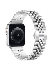 Zoomee Replacement Stainless Steel Metal Bracelet Band Compatible with Apple Watch 41mm/40mm/38mm, Silver