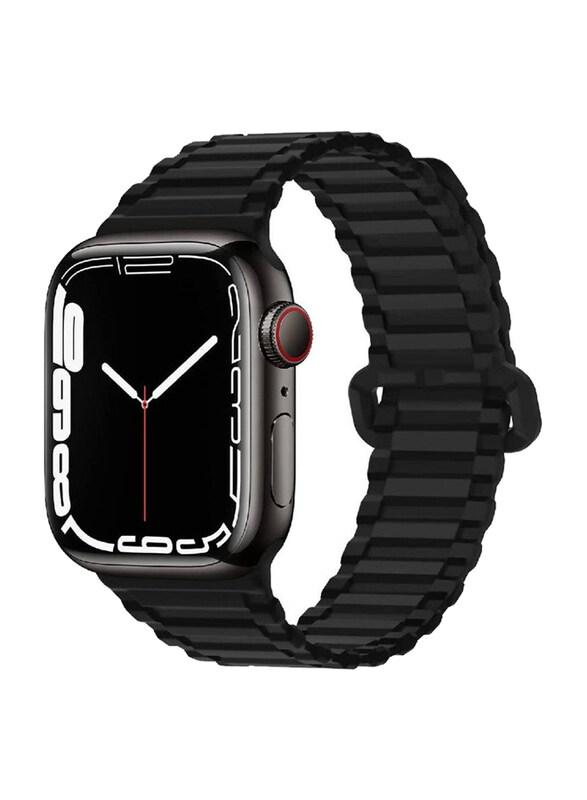 

Gennext Replacement Adjustable Silicone Magnetic Strap for Apple Watch Series 8/7/SE/6/5/4/3/2/1 45/44/42mm/Ultra 49mm, Black