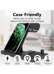 Gennext Qi Certificated 4 in 1 Wireless Charger Station with Adapter, Black
