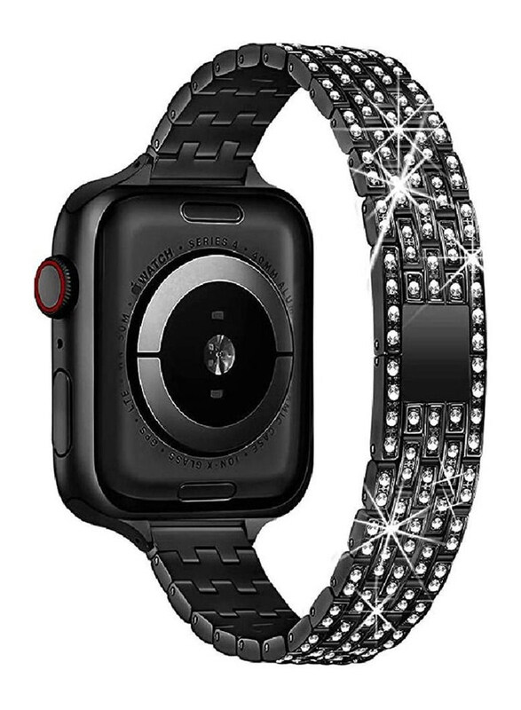 

Gennext Replacement Stainless Steel Diamond Bracelet Band for Apple Smart Watch Series 8/7/6/5/4/3/2/1 SE 45mm 44mm 42mm/Ultra Watch 49mm, Black