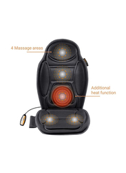 Cushion Back Neck Waist Heating Vibrating Massage Chair for Car Seat Home & Office, Black