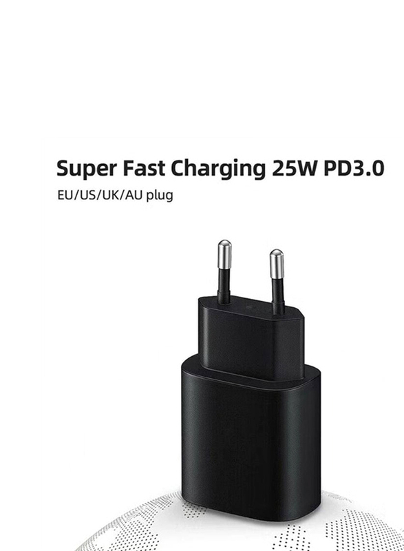Gennext 25W Super Fast PD Wall Charger, with USB Type-C Charging Cable for Smartphones, Black