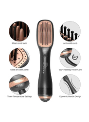 Arabest 2-in-1 Professional Hair Dryer Brush Negative Ion Blow Hair Straightening, Black