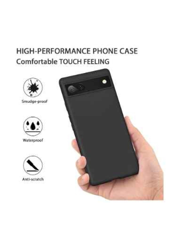 Gennext Google Pixel 6a Silicone Shockproof Mobile Phone Case Cover, Black