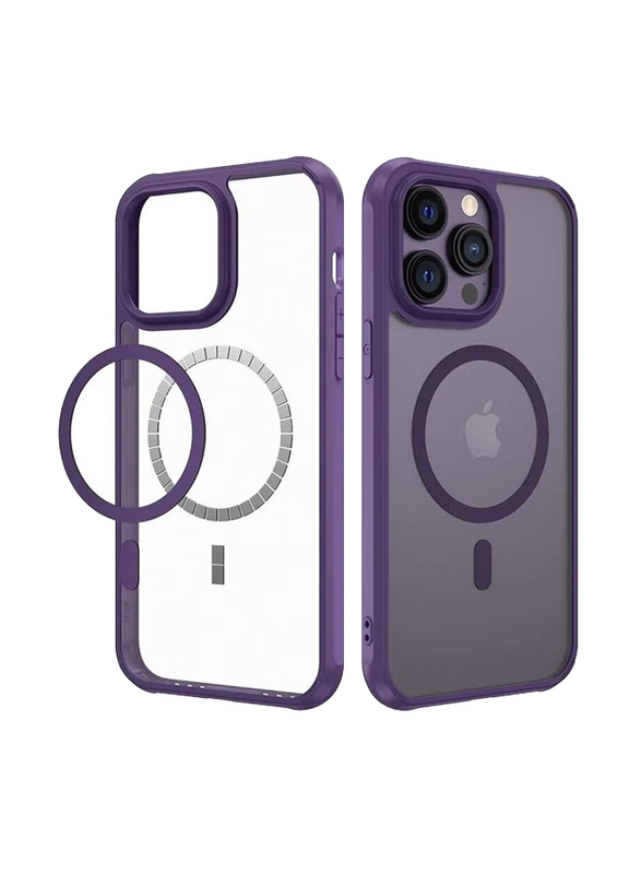 Apple iPhone 14 Pro Max Protective Shockproof Ultra Slim Bumper Designed Magnetic MagSafe Mobile Phone Case Cover, Purple