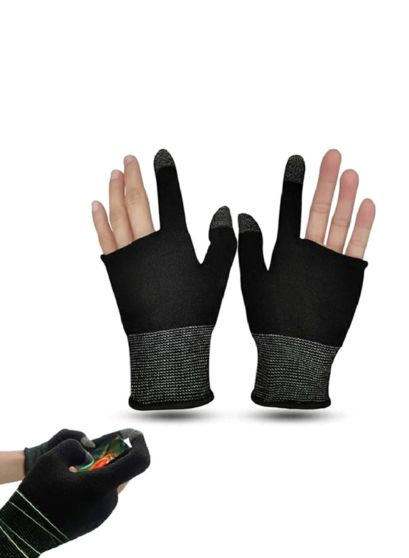 

Gennext Gaming Gloves Gaming Finger Sleeves Anti-Sweat Breathable Thumb Sleeves for PUBG Mobile Phone Games Accessories, Black