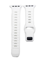 Gennext Soft Horizontal Silicone Strap for Apple Watch Series Ultra 2, 9, 8 Ultra, 8, 7, 6, 5, 4, 3, SE, White