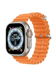 Gennext Silicone Hole Wavy Band for Apple Watch 42mm/44mm/45mm/49mm, Orange