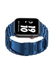 Gennext Stainless Steel Band with Case for Apple Watch Series 8/7/6/5/4/3/2/1/SE/SE2/Ultra 49mm/45mm/44mm/42mm, Blue