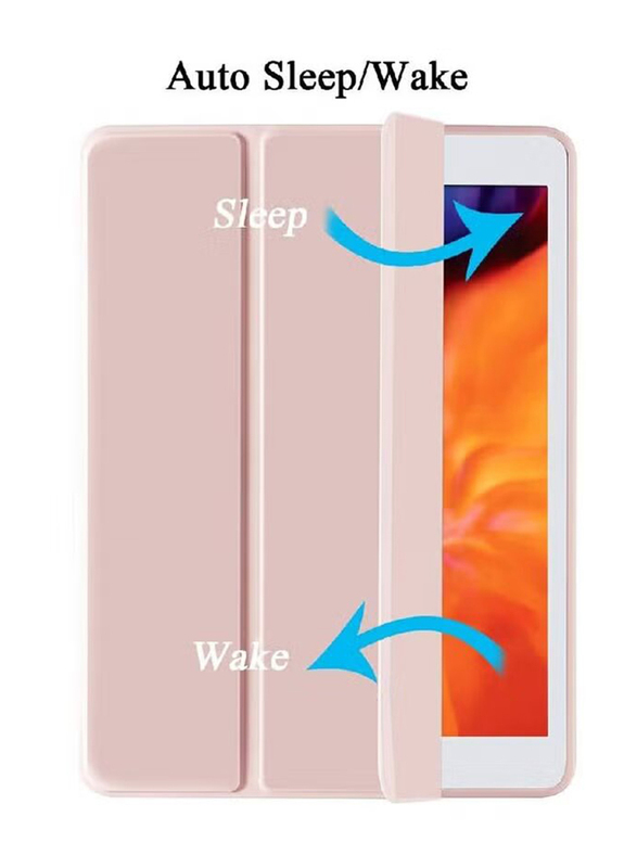 Gennext Apple iPad (5th Generation) 9.7-inch 2017/ 6th 2018 Rebound Slim Smart Auto Sleep Wake Flip Tablet Case Cover with Pencil Holder & Strong Magnetic Trifold Stand, Pink