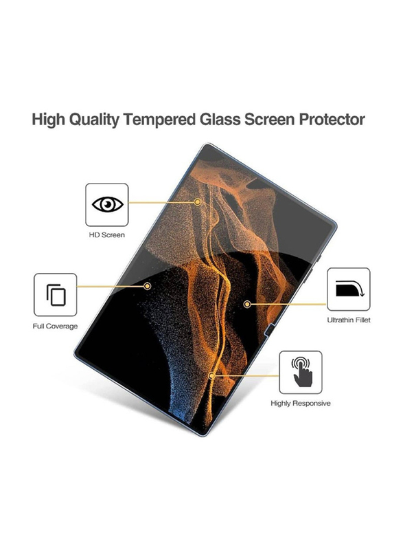 Gennext Samsung Galaxy Tab S8 Ultra Premium 9H Hardness Round Edge Tempered Glass Tablet Screen Protector, Clear