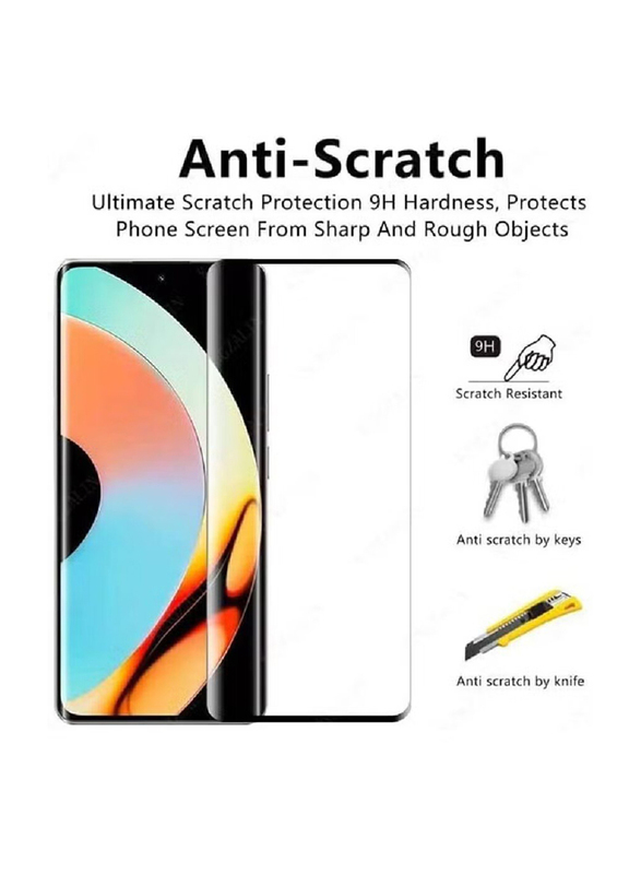 Realme 10 Pro Plus 9H Hardness Anti-Scratch Tempered Glass Screen Protector, Clear