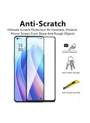 Zoomee Oppo A95 5G 9H Full Coverage Tempered Glass Screen Protector, Clear/Black