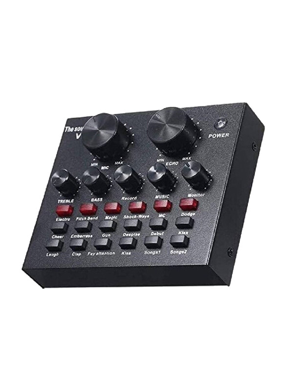 

Generic V8 Multi-functional Live Sound Card USB Audio Interface, Black