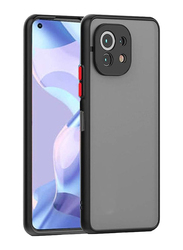 Gennext Xiaomi Mi 11 Lite Silicone Bumper Shockproof Matte Translucent Back Mobile Phone Case Cover, Black