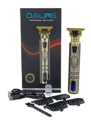 Daling Rechargeable LCD Display Carbon Fiber Trimming Kit for Men, Gold