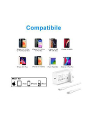 Gennext Fast Charge 20W USB C Power Adapter for Apple Devices, White