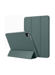 Gennext Apple iPad Pro 12.9-inch 4th Generation 2020/2018 Soft TPU Premium Protective Tablet Flip Case Cover with Pencil Holder, Dark Green