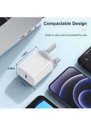 Gennext 20W USB Type C Charger Plug PD Fast Charge Wall Adapter for Apple iPhone, White