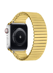 Gennext Replacement Stainless Steel Stretchable Bracelet Strap for Apple Watch Series 8/7/6/5/4/3/2/1 SE 45/44/42mm/Ultra Watch 49mm, Gold