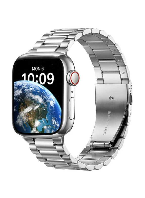 

Gennext Stainless Steel Band for Apple Watch 49mm/42mm/44mm/45mm, Silver