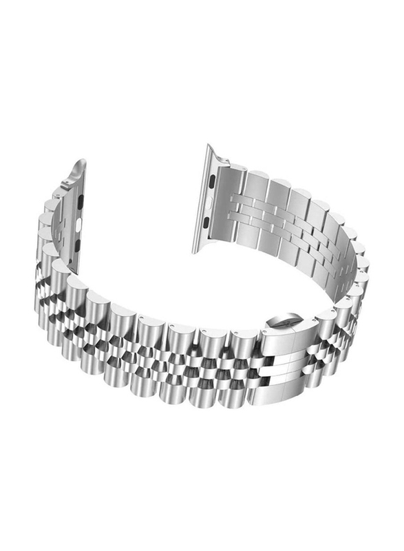 Zoomee Replacement Stainless Steel Metal Bracelet Band for Apple Watch 41/40/38mm, Silver