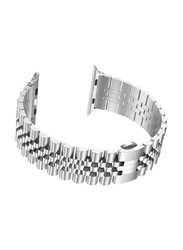 Zoomee Replacement Stainless Steel Metal Bracelet Band for Apple Watch 41/40/38mm, Silver