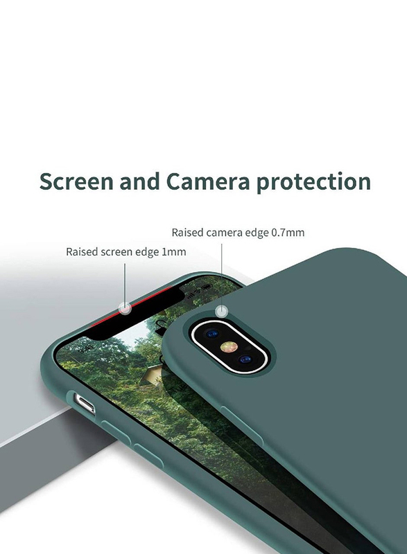 Gennext Apple iPhone XS Max Full Body Protection Anti-Scratch Shockproof Ultra Slim Fit Liquid Silicone Gel Mobile Phone Case Cover, Green