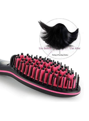 Gennext Instant Magic Silk Straightening Hair Brush Zero Damage for All Hair Types, Black