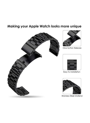 Gennext Stainless Steel Metal Replacement Strap for Apple iWatch Series 8/7/6/5/4/3/2/1/SE/Ultra, Black