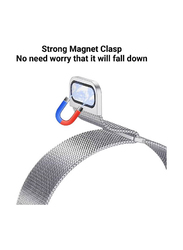 Gennext Replacement Magnetic Clasp Metal Strap for Apple Watch Ultra Band 49mm iWatch Series 8/7/6/5/4/3/2/1/SE/Ultra 49mm 42mm 44mm 45mm, Silver