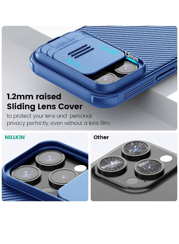 Nillkin Apple iPhone 15 Pro Max Magsafe Magnetic Mobile Phone Case Cover with Camera Cover, Blue