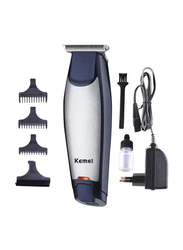 Kemei KM-5021 3 In 1 Rechargeable Trimmer & Clipper, Blue/Silver