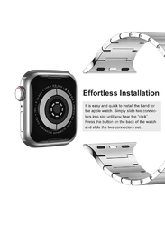 Replacement Stainless Steel Strap for Apple Watch Ultra iWatch Series 8/7/6/5/4/3/2/1/SE/Ultra 49mm/45mm/44mm/42mm, Silver