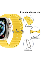Sport Silicone Band for Apple Watch Band 38mm/40mm/42mm/44mm/41mm/45mm/49mm, Yellow