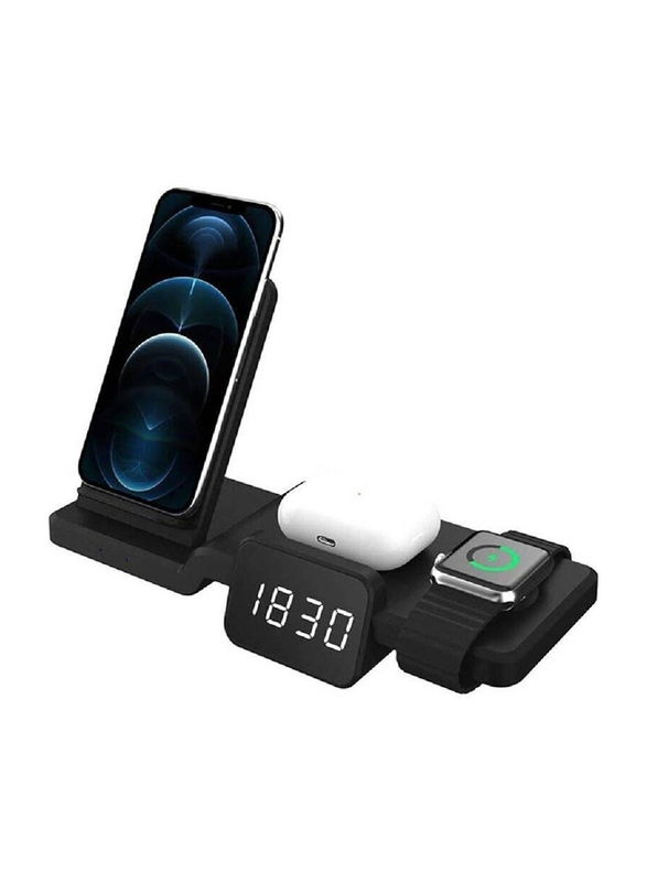 Gennext 5 in 1 Fast Charging Wireless Charger, 25W, Black