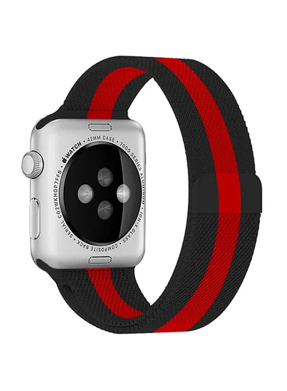 Zoomee Replacement Band for Apple Watch Series 1/2/3 38mm, Black/Red