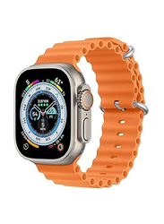 Gennext Replacement Silicone Hole Wavy Strap for Apple Watch Ultra/Watch Ultra 2 49mm, Orange