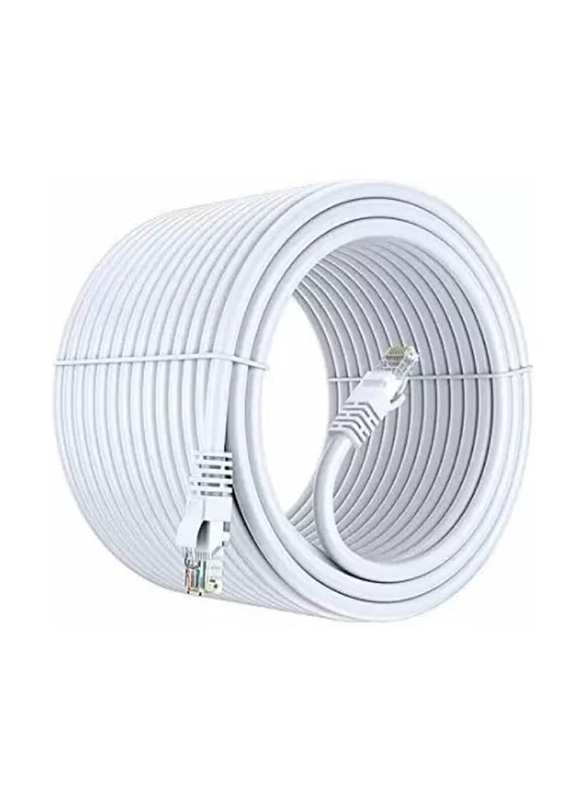 Gennext 40-Meters Full Copper Cat 6 Gigabit Ethernet Cable, Cat6 Gigabit Ethernet Adapter to Ethernet for Networking Devices, White