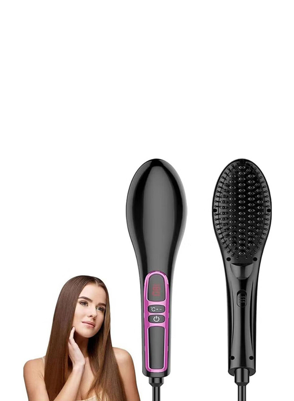 Gennext Electric Heated Negative Ceramic Hair Straightening Comb with Adjustable Temperature for Smooth, Frizz-Free Hair, Black