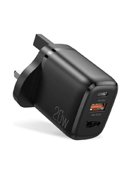 Gennext 20W Quick Charge 3.0 PD Dual Port Wall Charger for Smartphones & Tablets, Black