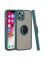 Gennext Apple iPhone 11 Pro Max Matte Hard Magnetic Back Bumper Mobile Case Cover with Ring Holder, Green