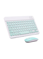 Gennext Ultra-Slim Bluetooth Keyboard and Mouse Combo Rechargeable Portable Wireless Keyboard Mouse Set for Apple iPad iPhone iOS 13 and Above Samsung Tablet Phone Smartphone Android Windows, Green